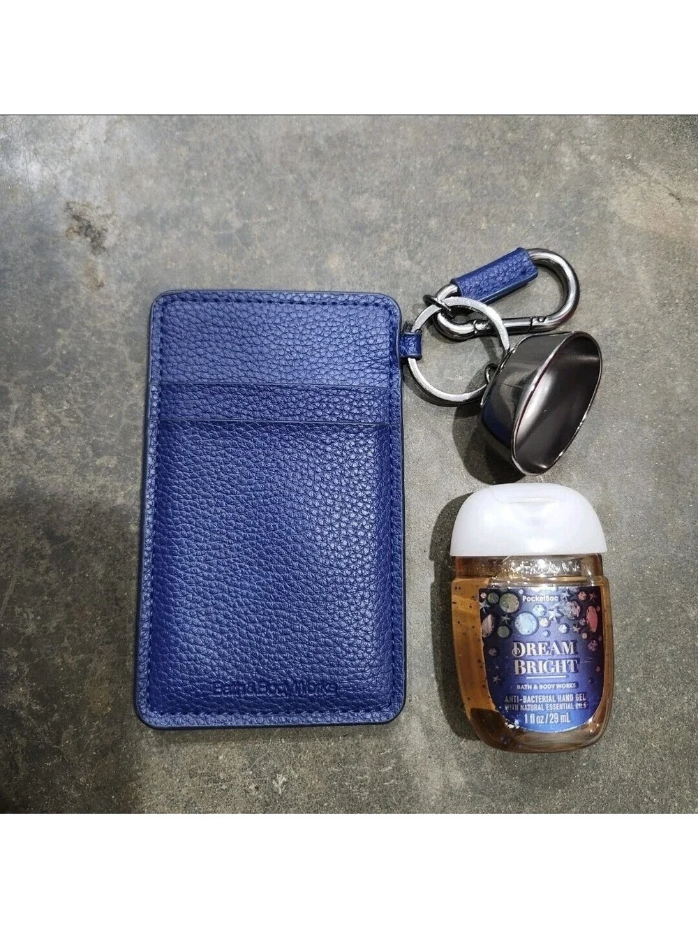 Bath Body Works Dream Bright Sanitizer 60% Faux Leather Card Holder Keychain
